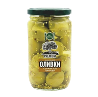 Оливки HiFood премиум с косточкой с дижонской горчицей 350гр