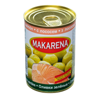 Оливки Makarena зеленые с лососем 300мл