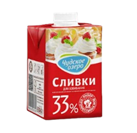 Сливки Чудское озеро 33% 0,5л