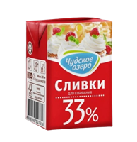 Сливки Чудское озеро 33% 0,2л 
