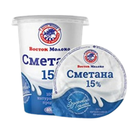 Сметана Восток Молоко 15% 380гр 