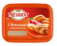 Сыр плавленный Президент с ветчиной 45% 200гр 