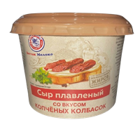 Сыр плавленный Восток Молоко со вкусом копченых колбасок 180гр