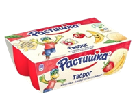 Творог Растишка Клубника-Банан-Пломбир 6*45гр