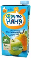 Сок ФрутоНяня Яблоко и груша с мякотью 0,5л