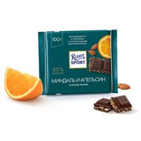 Шоколад  Ritter Sport Миндаль и апельсин 100гр