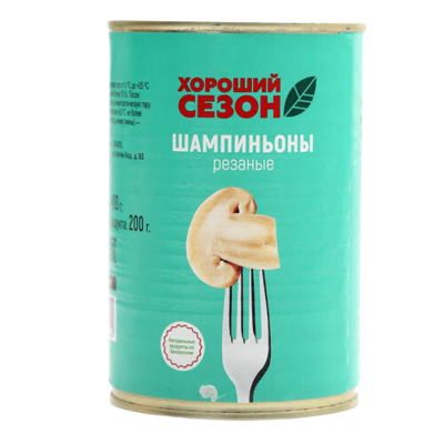 Хороший сезон Шампиньоны резанные 425мл - фото 16868