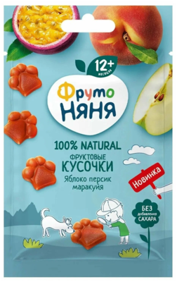 Кусочки Фруто-Няня 90гр пауч яблоко персик маракуйя - фото 20308