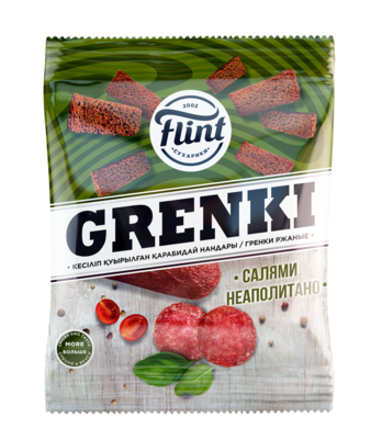 Гренки Flint ржаные со вкусом салями неаполитано 100 гр.  - фото 20417