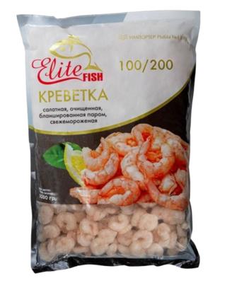 Креветка Elite Fish 100/200 чищеная( коктейльная) с/мор ПРЕМИУМ 1кг - фото 22455