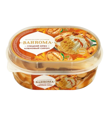 Мороженое Bahroma с грецким орехом и кленовым сиропом 450гр ванна - фото 25207
