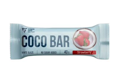Батончик FFF Coco Bar протеиновый клубника-кокос 40 гр - фото 29123