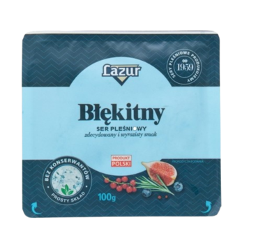 Сыр Lazur Голубой полутвердый с благородной плесенью 100гр - фото 31959