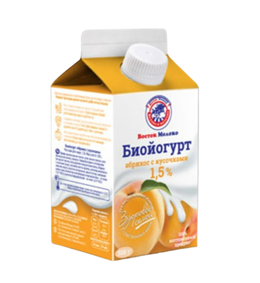 Биойогурт Восток Молоко с абрикосом жир 1,5% т/пак 0.45л - фото 32967
