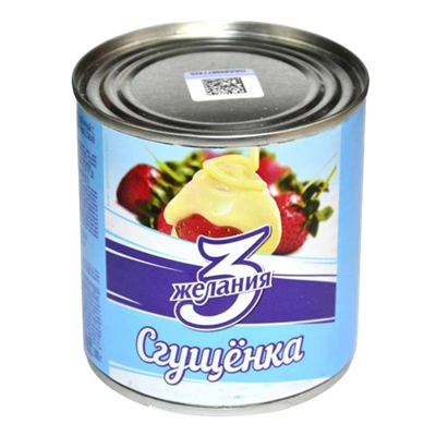Молоко сгущеное Три Желания 8.5% 380гр - фото 33163