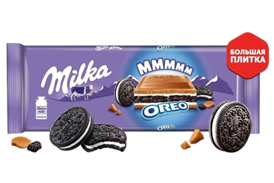 Шоколад Милка со вкусом ванили и печеньем Орео 300гр - фото 33270