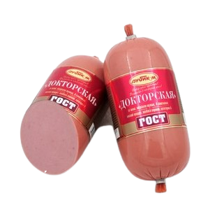 Колбаса вареная Рубиком Докторская ГОСТ 400гр - фото 33371