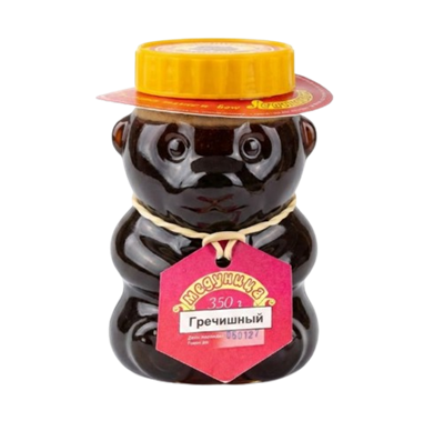 Мёд алтайский гречишный п/ст Мишки 350 гр  - фото 34187