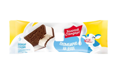 Мороженое Золотой Стандарт 69гр сэндвич  - фото 34280