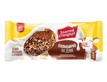 Мороженое Золотой Стандарт Сливочно-шоколадное с арахисом 61гр - фото 34282