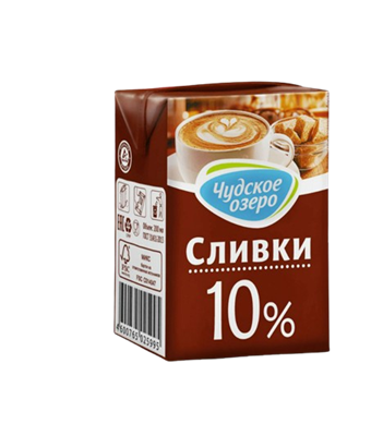Сливки Чудское озеро 10% 0,5л - фото 34307
