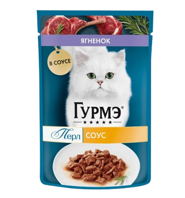 Корм для кошек Гурмэ Перл ягненок соус 75гр - фото 34319