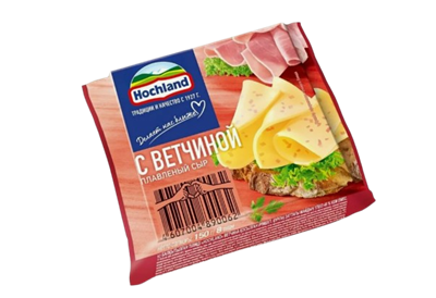 Сыр Хохланд с ветчиной 150гр ломтики  - фото 34409
