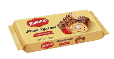 Мини-Рулеты Яшкино с клубникой 175гр - фото 34454