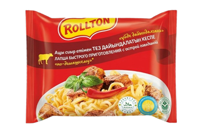 Лапша Роллтон с говядиной острая 85гр пакет - фото 34486