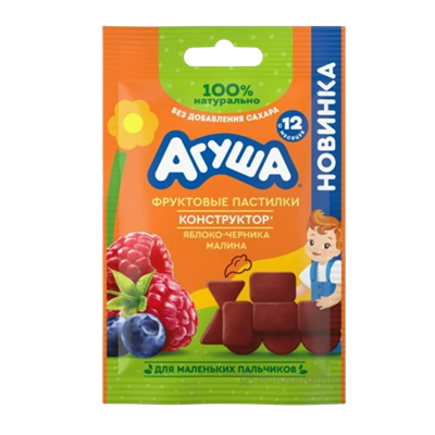 Пастила Агуша Яблоко Черника Малина 12 гр - фото 34496