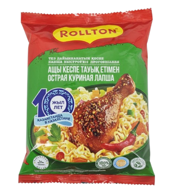 Лапша Роллтон куриная острая пакет 85гр  - фото 34619