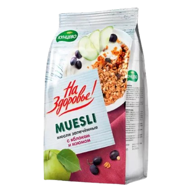Мюсли На Здоровье с яблоком и изюмом 300гр - фото 34657