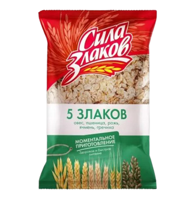 Хлопья крупяные Сила Злаков 5 злаков 400гр - фото 34658