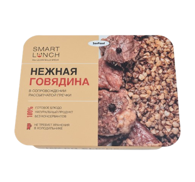 Нежная говядина с гречкой Sau Food SMART LUNCH 300гр - фото 34802