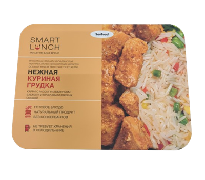 Нежная куриная грудка Карри с рисом Басмати Sau Food SMART LUNCH 300гр - фото 34828