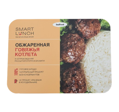 Котлета говяжья обж. с рисом Sau Food SMART LUNCH 300гр - фото 34832