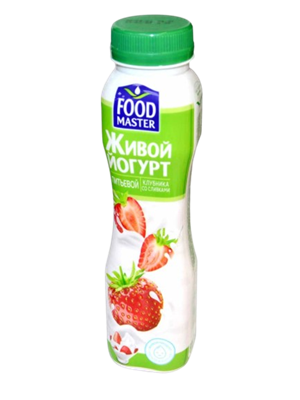 Питьевой Живой Йогурт со вкусом клубники 0,28л - фото 35121
