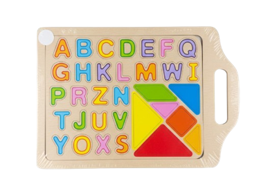 Доска деревян Алфавит англ+фигуры - фото 35186