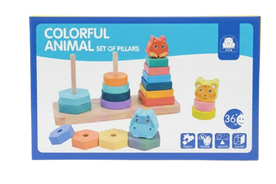 Пирамида Ban Tong Nian Colorul Animal 3х/дерев 36+ - фото 35192