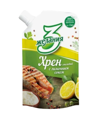 Хрен столовый Три Желания с лимонным соком 140гр - фото 35508