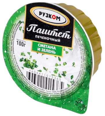 Паштет Рузком Сметана и Зелень печеночный 100 гр - фото 35835