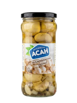Шампиньоны маринованные Асан ст/б 580 мл - фото 35937