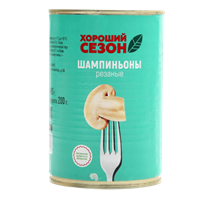 Хороший сезон Шампиньоны резанные 425мл