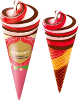 Мороженое Bahroma пломбир Малина со сливками 100гр конус