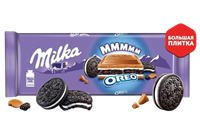 Шоколад Милка со вкусом ванили и печеньем Орео 300гр
