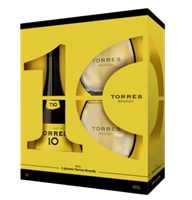 Бренди TORRES 10 Y в кор.+2glass 0.7л