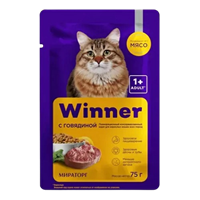Корм для кошек Winner Мираторг рагу c говядиной д/взр всех пород 75гр