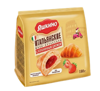 Мини-Круассаны с клубничным джемом 180гр