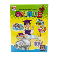 Кубики Азбука/Әліппе в картинках, 12куб, 3+