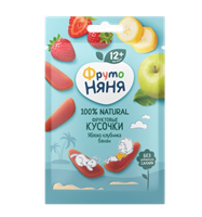 Фруктовые кусочки Фруто-Няня яблоко клубника банан 15гр